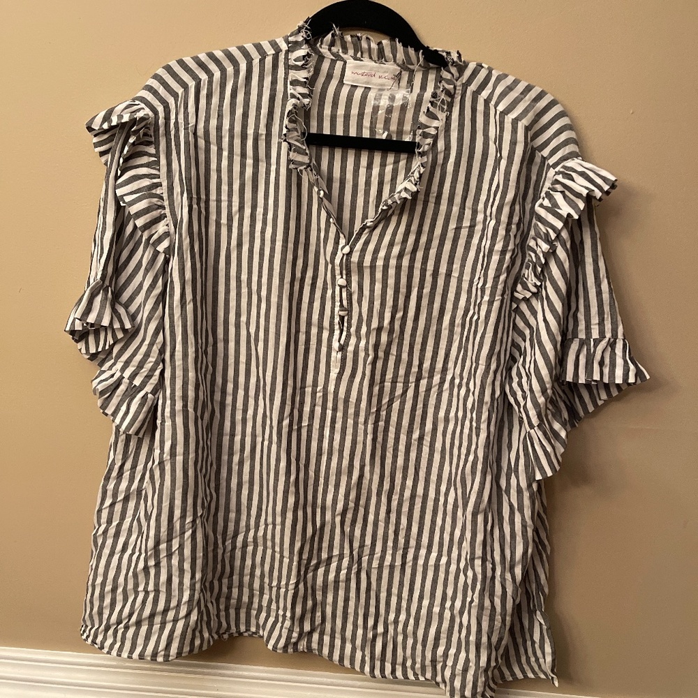 Mustard Seed ruffle top